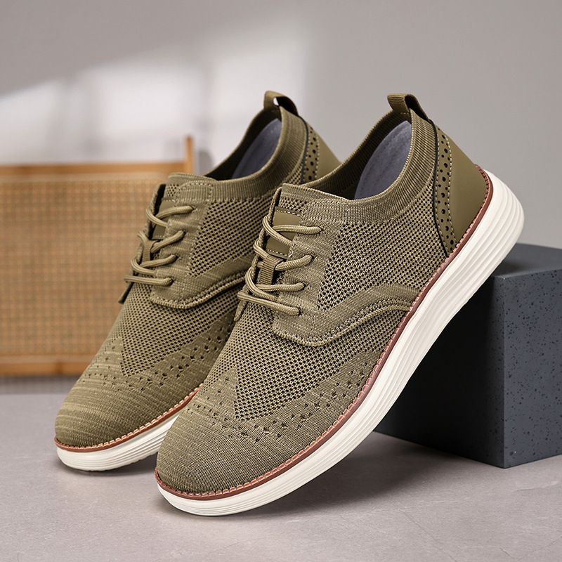 Outdoor Fly Woven Mesh Hiking Versatile Men's Casual Shoes foto 4