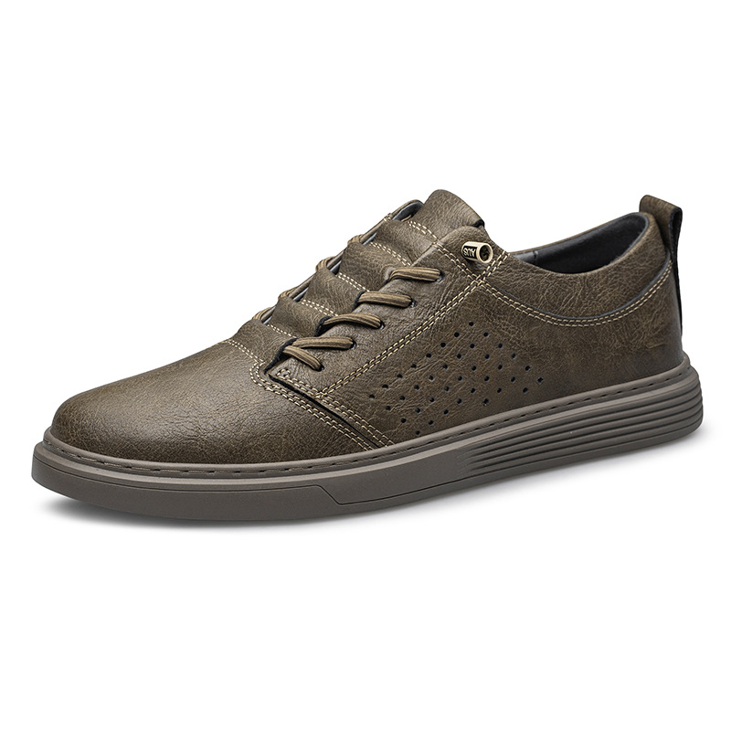 Hollow-out Breathable Hole Shoes Casual Spring And Summer Low-top Cowhide Surface Fashion Shoes