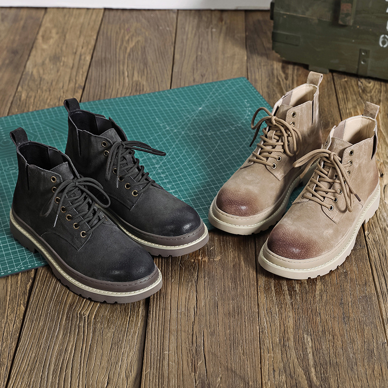 Mid-Top Round Head Suede Tide Increased By Frosted Martin Boots foto 2