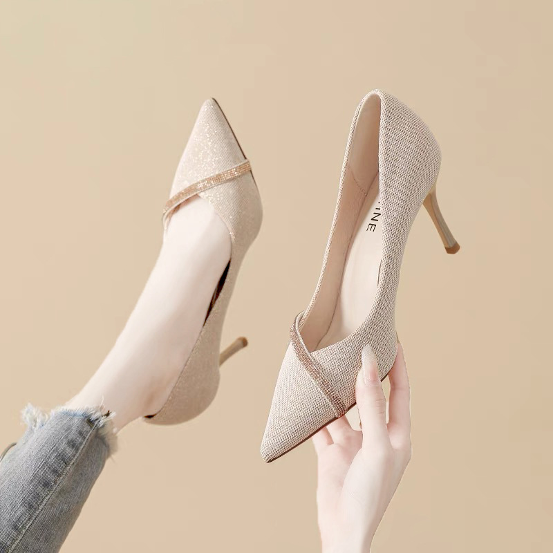 Women's Stiletto Pointed Toe Low-cut High Heels foto 5