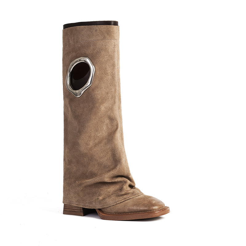 Women's All-matching Mid Heel Knee-high Boots foto 2