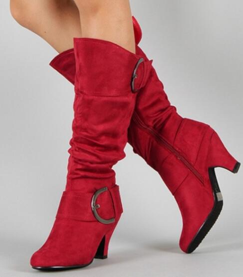 Fashion Brushed Velvet Spring And Autumn Women's Boots foto 3