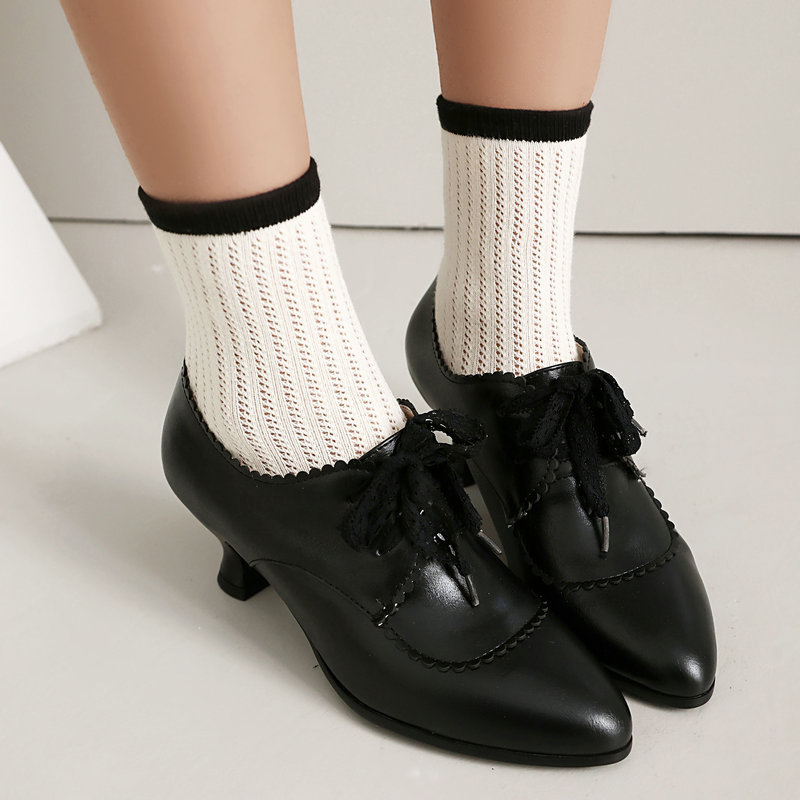 Pointed-toe Chunky-heel Womens Shoes foto 5