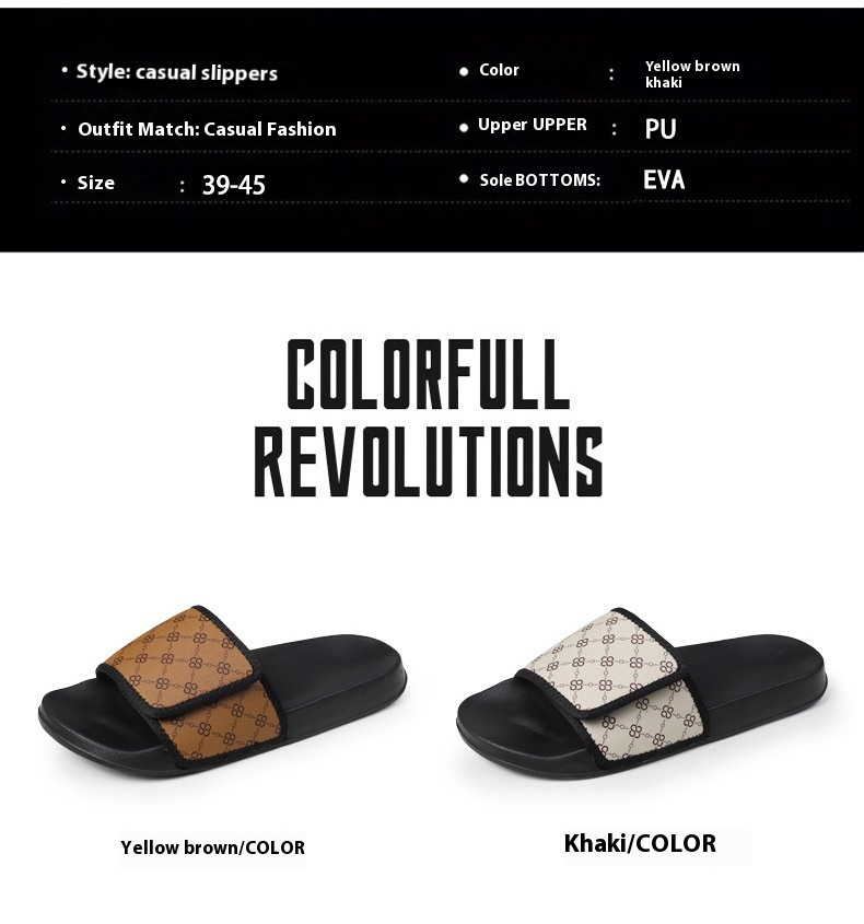 Cross-border Slippers Summer Outdoor Wear Niche High-grade Velcro Non-slip Beach Flip-flops Men foto 4