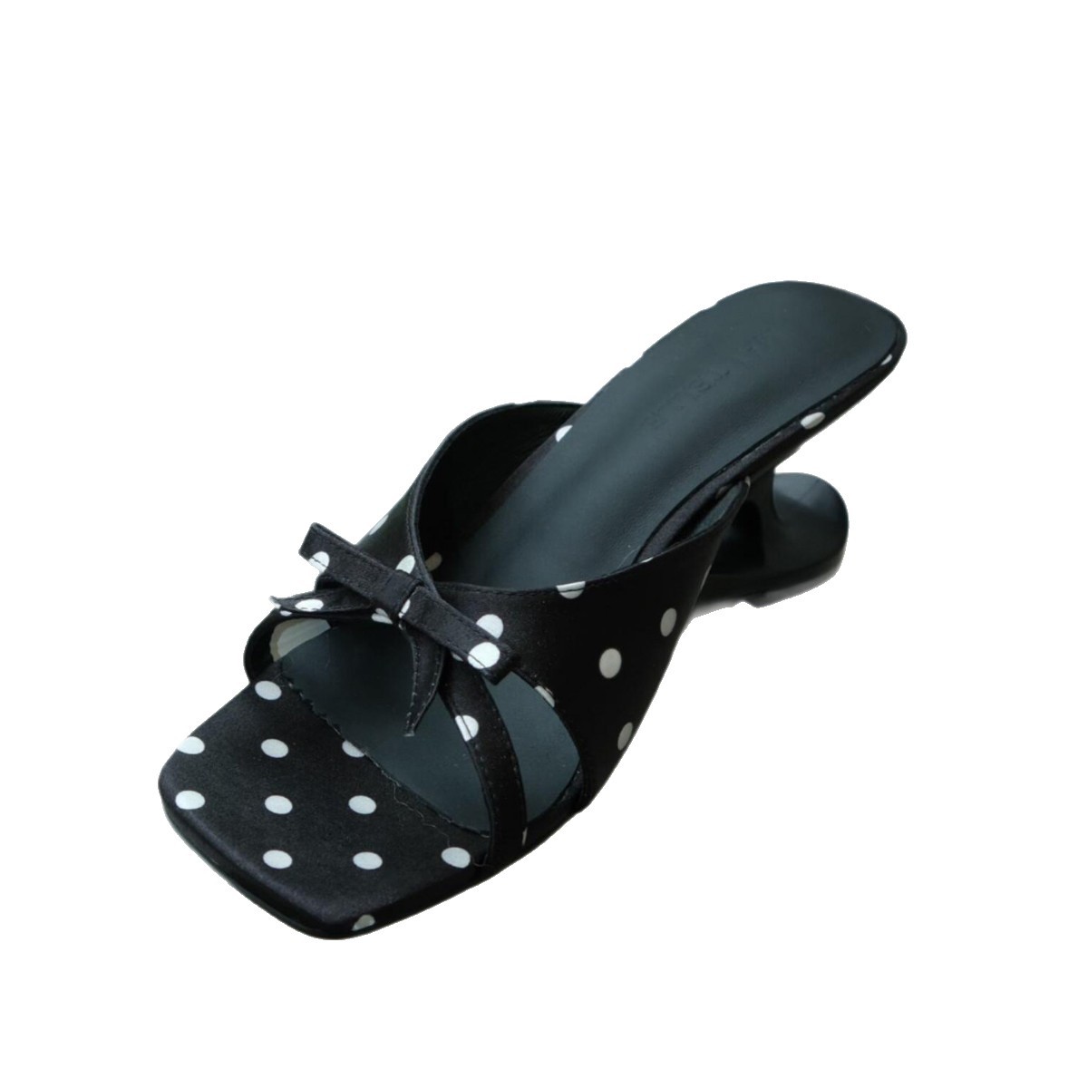 Womens Alien-style Square-toe Slide Sandals With A Bow foto 3