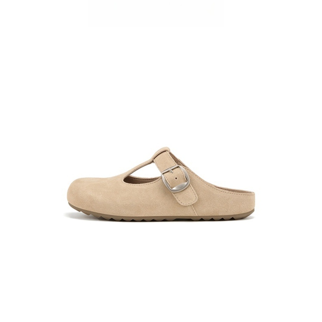 Height Increasing Insole Retro Buckle Closed-toe Slippers Women foto 2