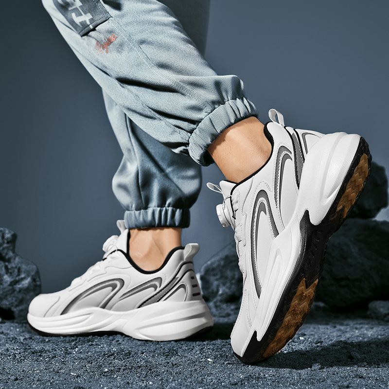 Waterproof Leather Sneaker Men's Rotating Button foto 3