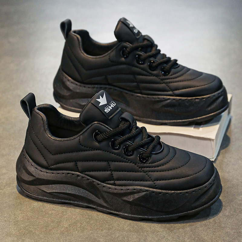 Fashion Thick-soled Anti-skid Shoes Ins Slip-on Casual Lazy Shoes Men Outdoor Breathable Lace-up Running Sports Sneakers foto 2