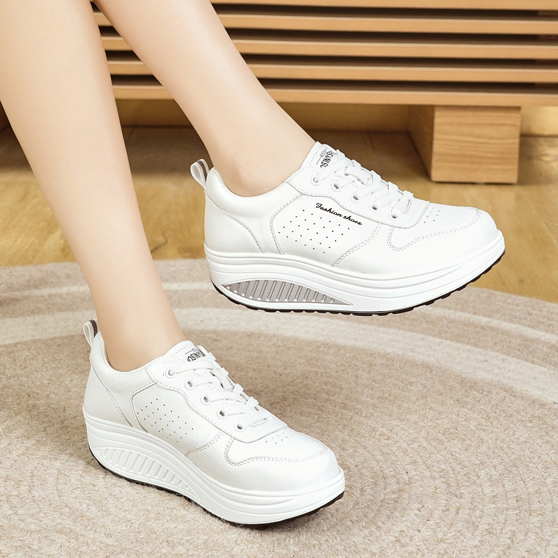 Women's Thick-soled Sports Casual Versatile White Shoes foto 5