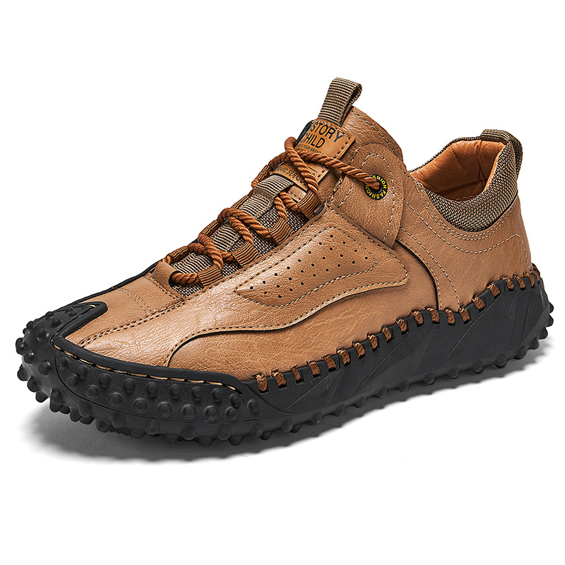 Lace-up Leather Men's Casual Shoes Plus Size foto 3