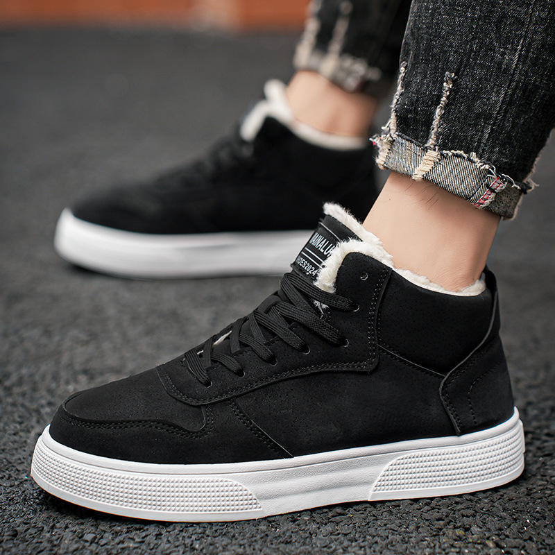 Plus Size Men's High-top Winter Warm Fleece-lined Casual Fashion Sports Cotton Shoes foto 4