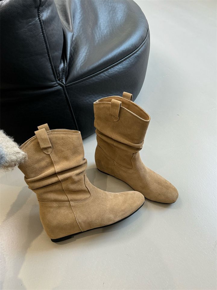 French Retro Autumn And Winter New Frosted High Sleeve Western Cowboy Boot Women foto 4