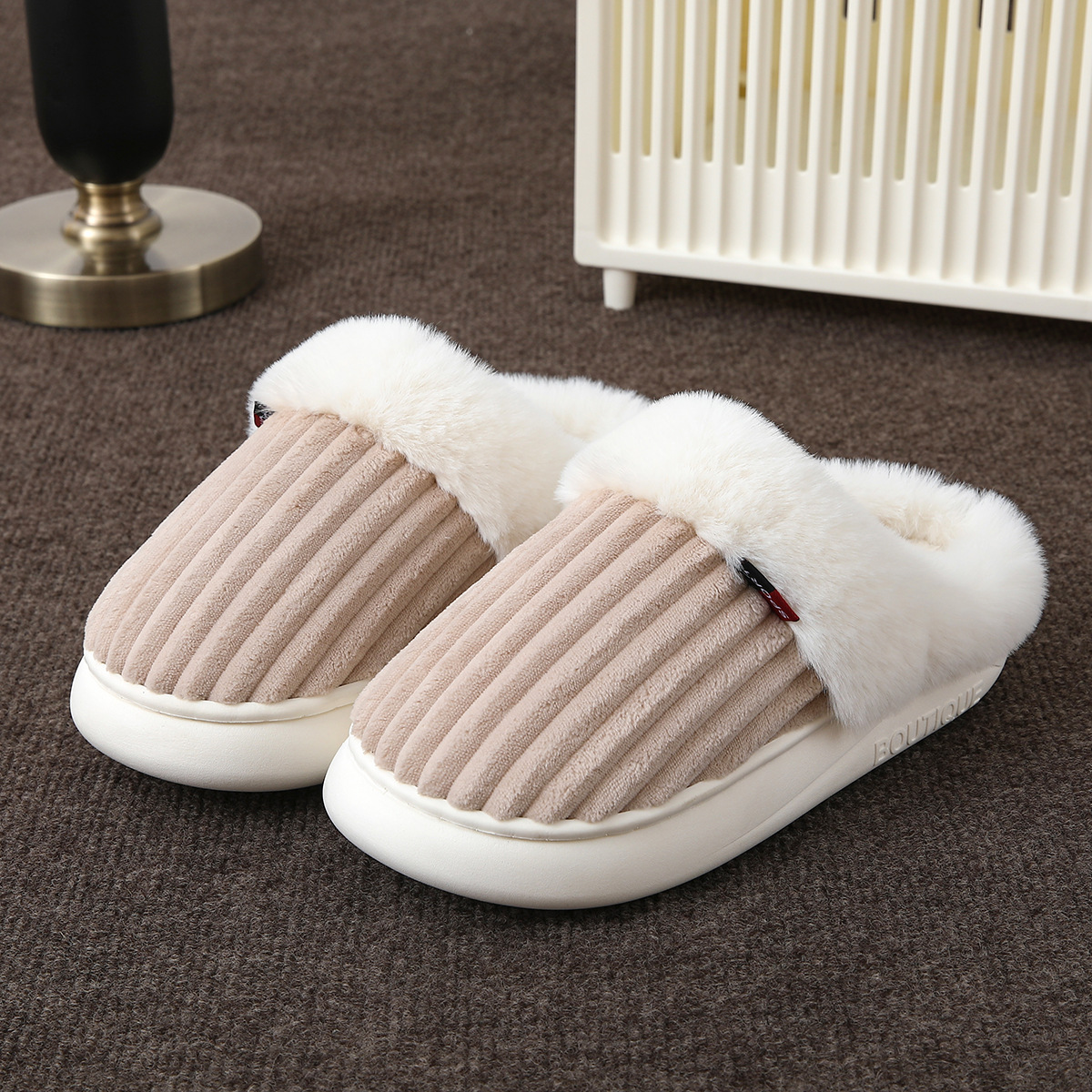 Plush Slippers Winter Thickened Coral Couple foto 3