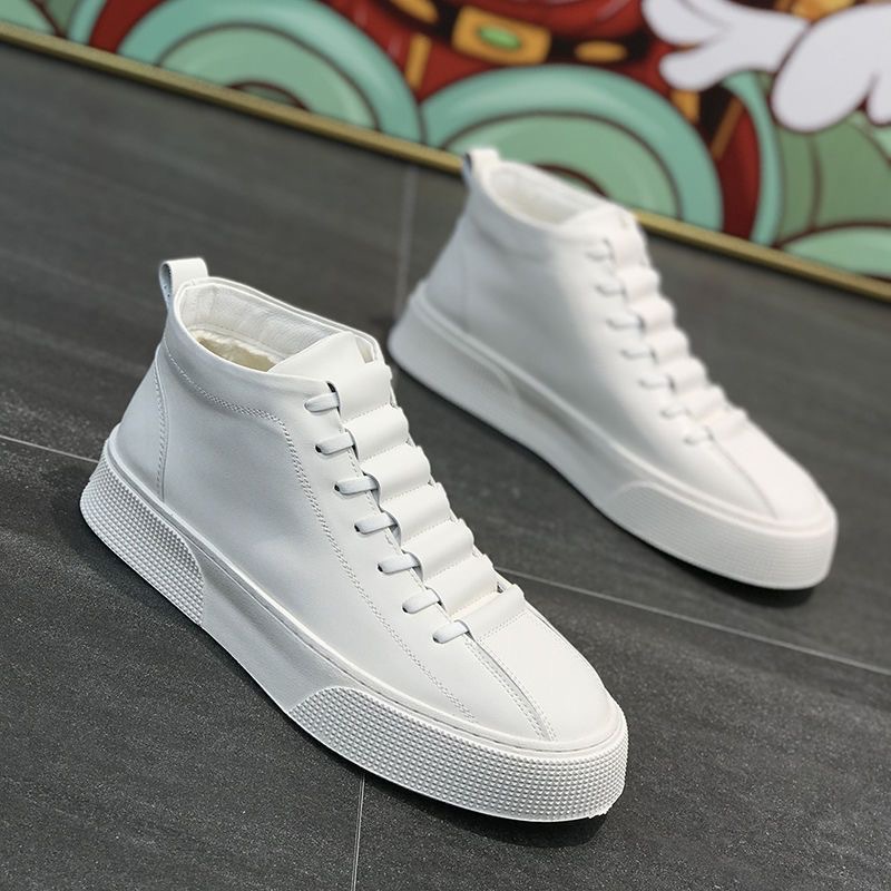 Male Leather High-top Platform Casual Shoes foto 2