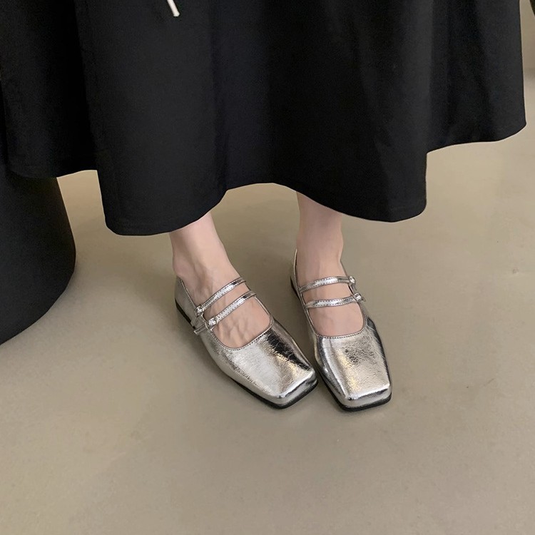 French Evening Style Silver Single-layer Shoes Women New foto 4