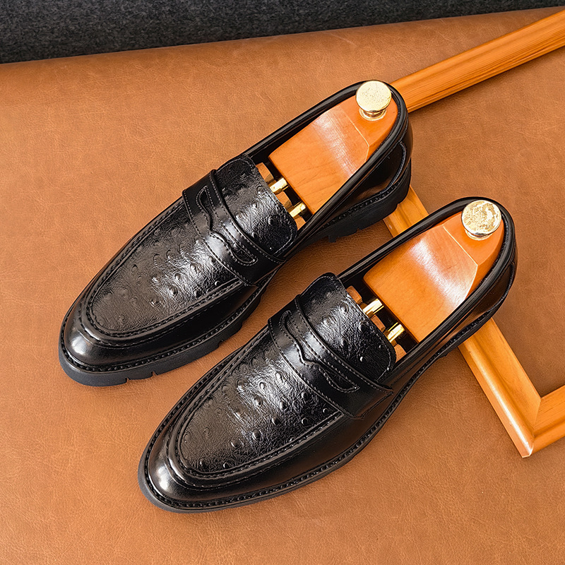 British Leather Shoes Men's Korean-style Fashion Casual foto 3
