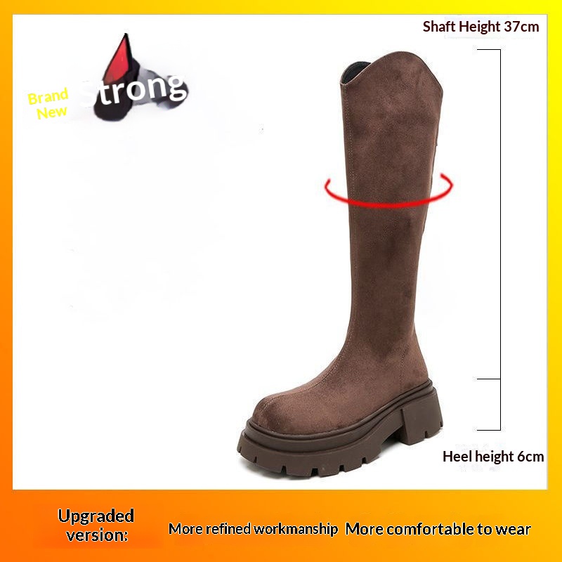 Women's Solid Color Versatile Wide-leg High-elasticity Boots foto 2