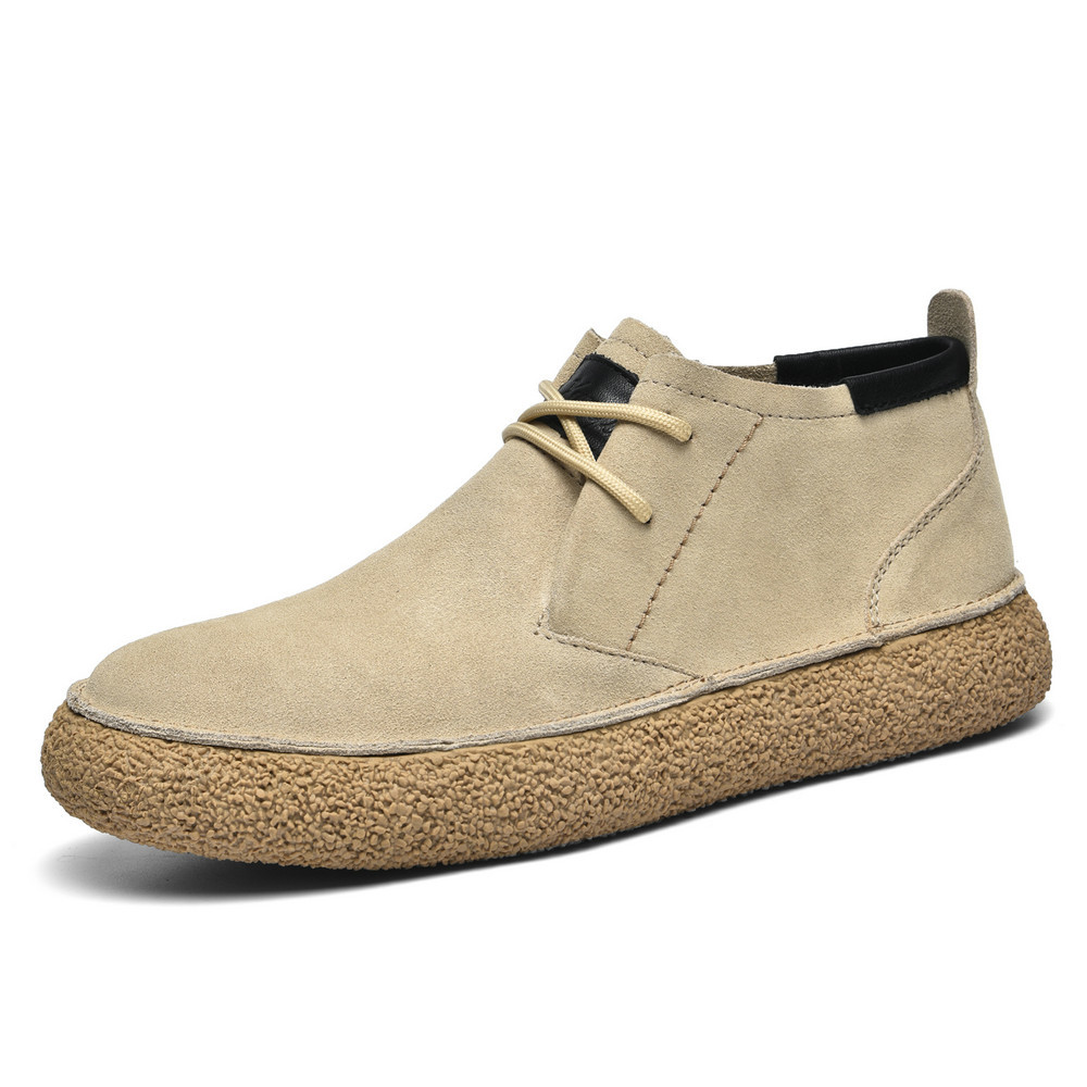 Matte Leather Mercerized Suede Leather Mid-top Board Shoes Men foto 4