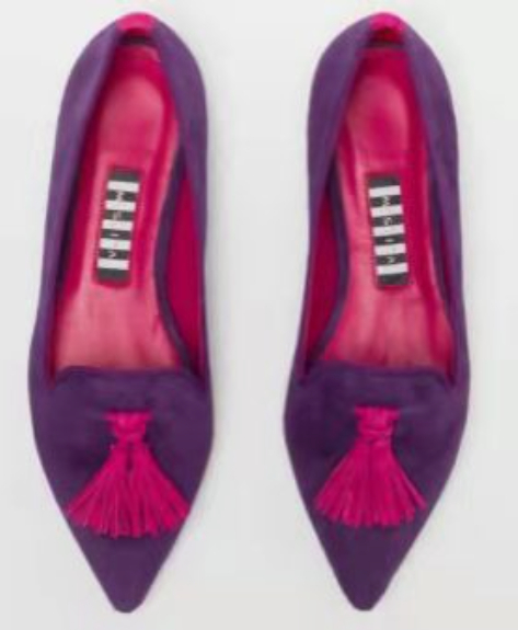 Women's Low-cut Pointed-toe Colorblock Tassel Flat Shoes foto 2