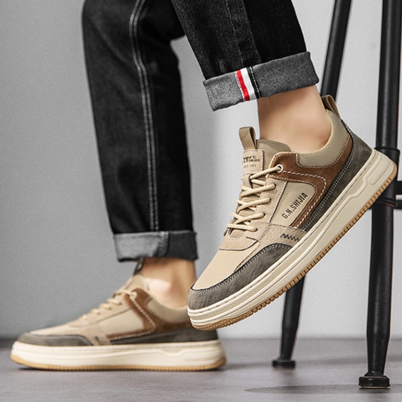Spring Retro Sports Casual Shoes Men's Leather All-matching foto 2
