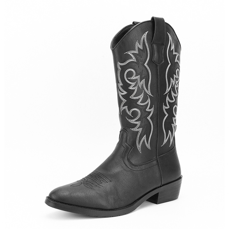 Men's Embroidery Retro High Leg Boot foto 4