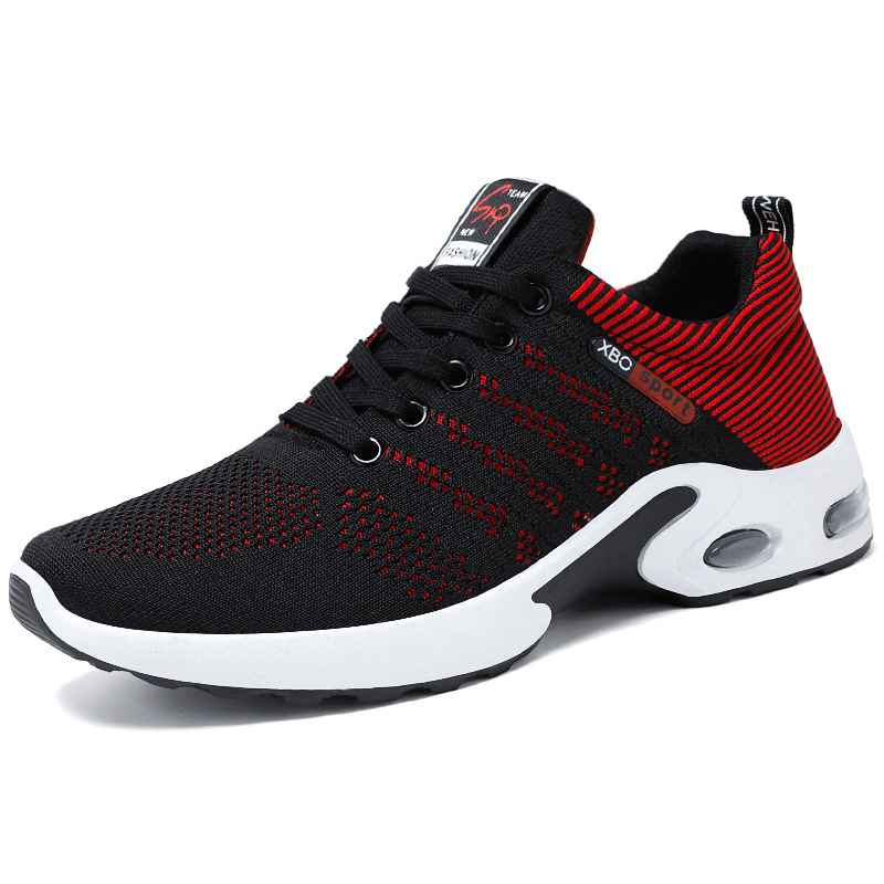 Fashion Mesh Shoes With Striped Design Men Outdoor Breathable Lace-up Sneakers Csual Lightweight Running Sports Shoes For Men foto 2