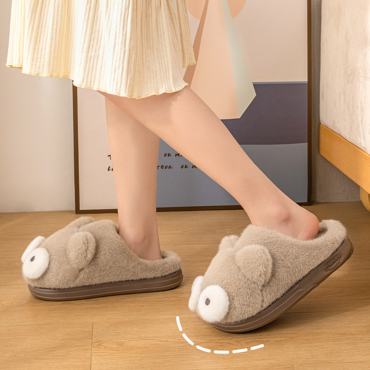 Indoor Non Slip Thick Soled Warm Slippers For Home Use foto 2