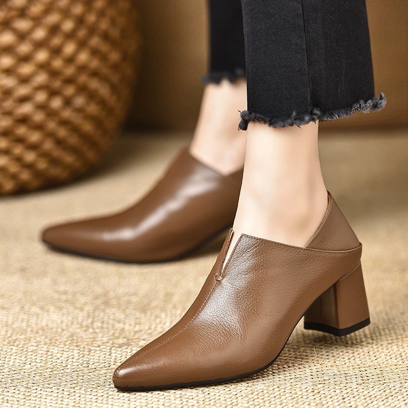 Deep-toe High-heeled Pointed-toe Mid-heel Shoes Springautumn New Style foto 2