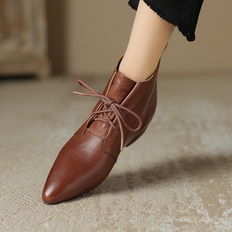 Versatile Casual Ankle Boots With A Round Toe And Flat Sole In A Vintage Style foto 4