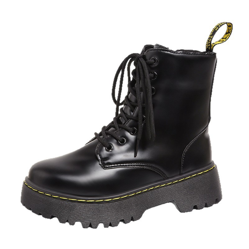 Versatile Lace-up Martin Boots With Thick Heels foto 5
