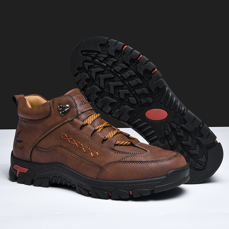Men's High Top Loafers Non Slip Breathable Latex Insole Hiking Shoes