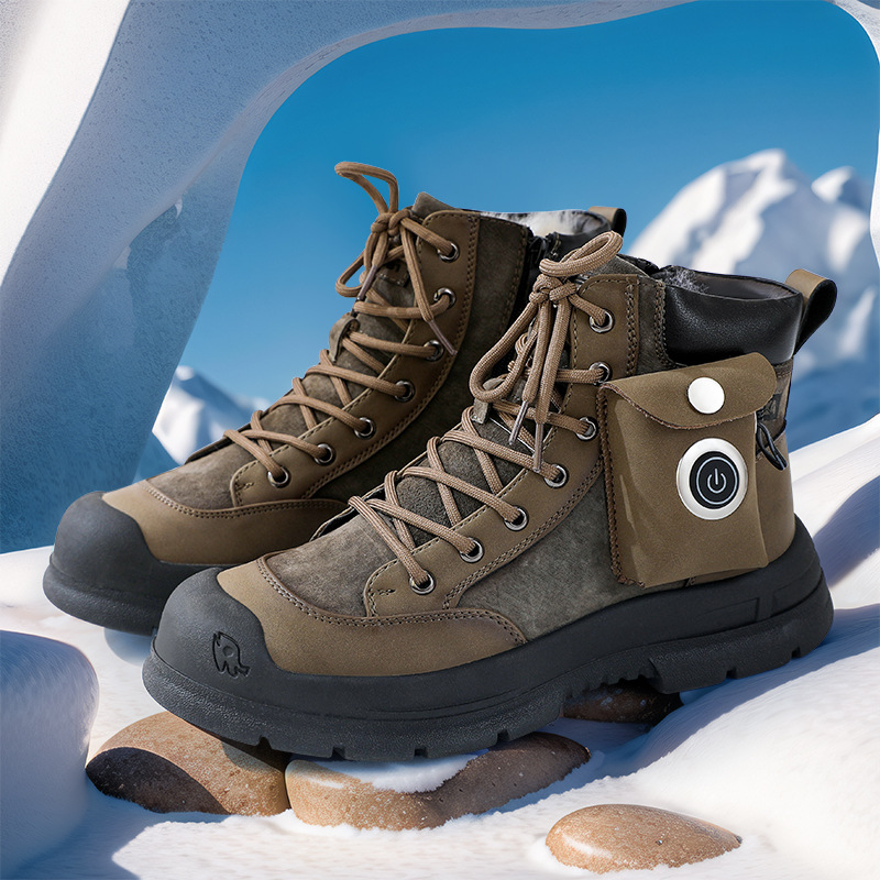 Heating Snow Boots Fleece-lined Thick Non-slip Electric Heating Cotton Shoes foto 2