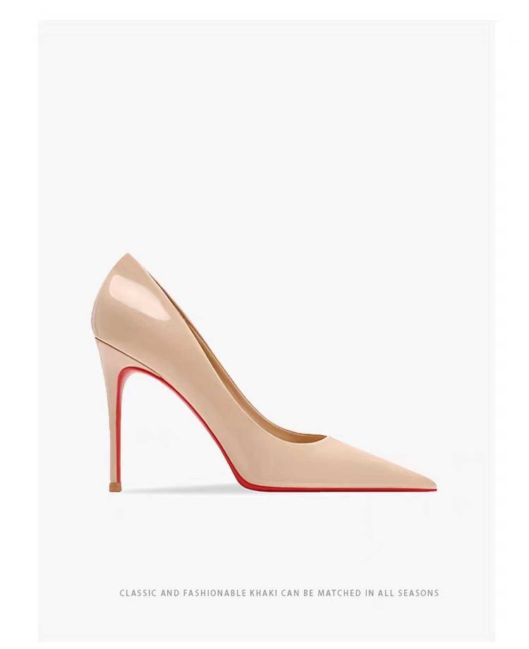 Women's Pointed Low-cut Patent Leather High Heels foto 2