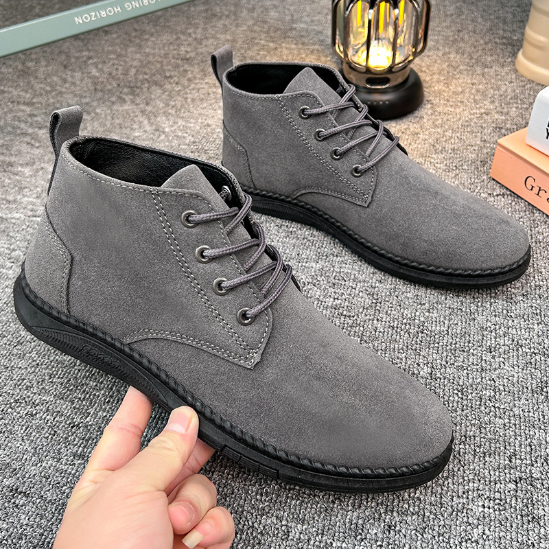 High-top British Men's Casual Leather Shoes foto 4