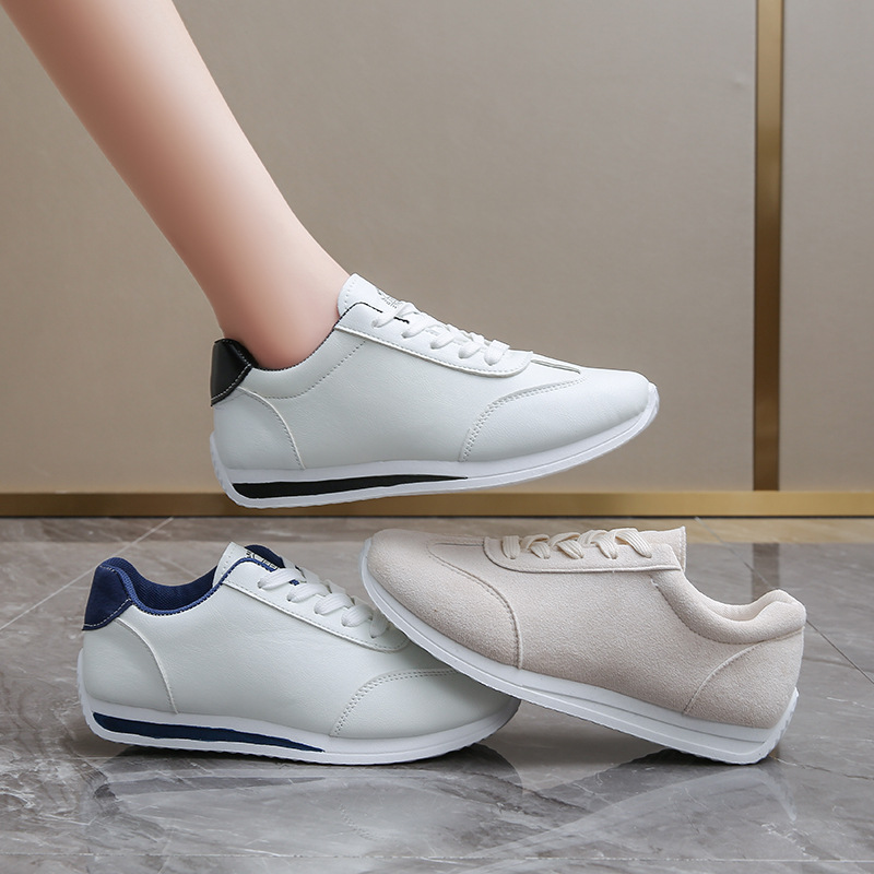 Plus-size Women's Leather Lace-up Casual Sneakers foto 4