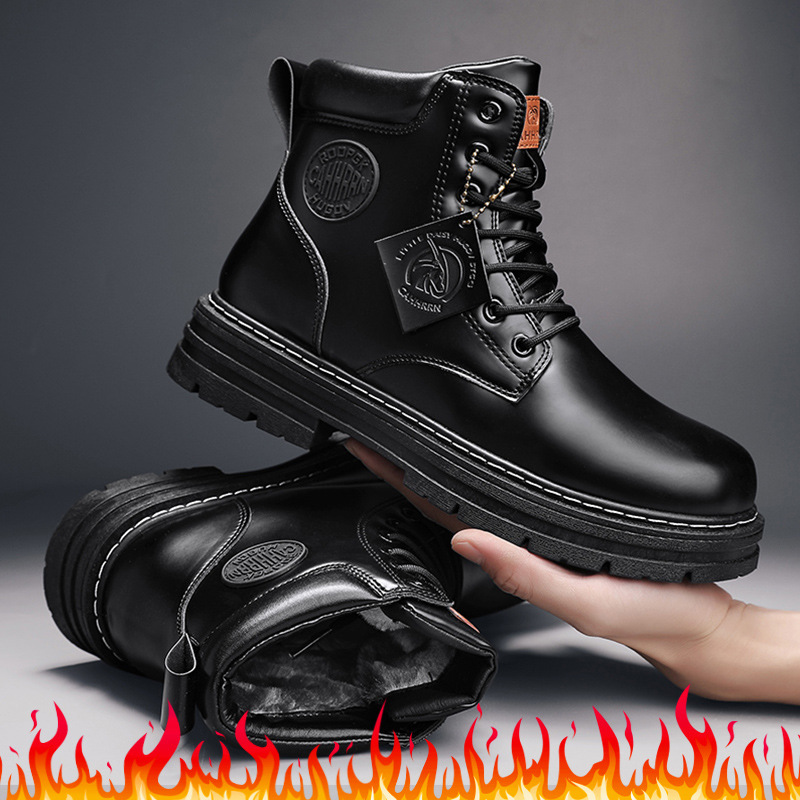 Men's Fashion Seven-hole Fleece-lined Durable Wear-resistant Overalls Boots foto 3