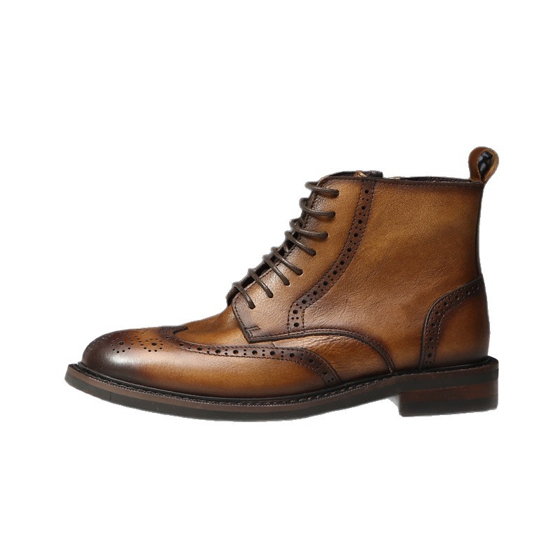 Mens Trendy Casual Thick-soled Leather Boots foto 5