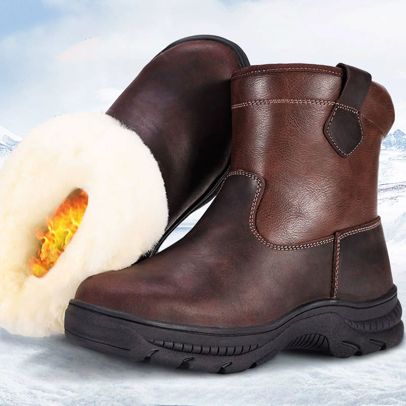 Warm Fur Integrated Wool Boots Waterproof Non-slip Platform Cotton Shoes foto 5
