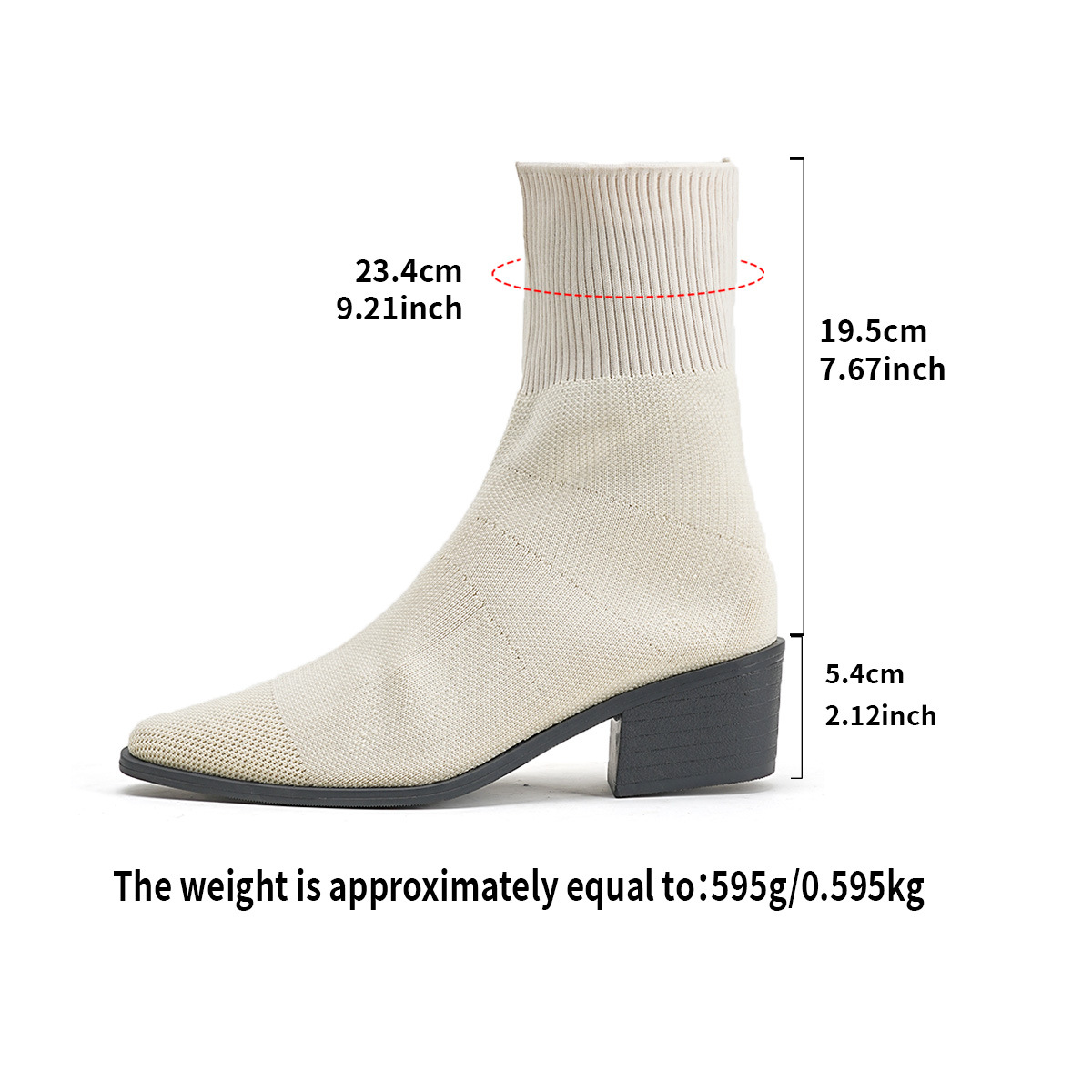 New Style Mid-calf Pointed-toe Socks That Flatter And Slim The Legs Paired With Ankle Boots foto 2