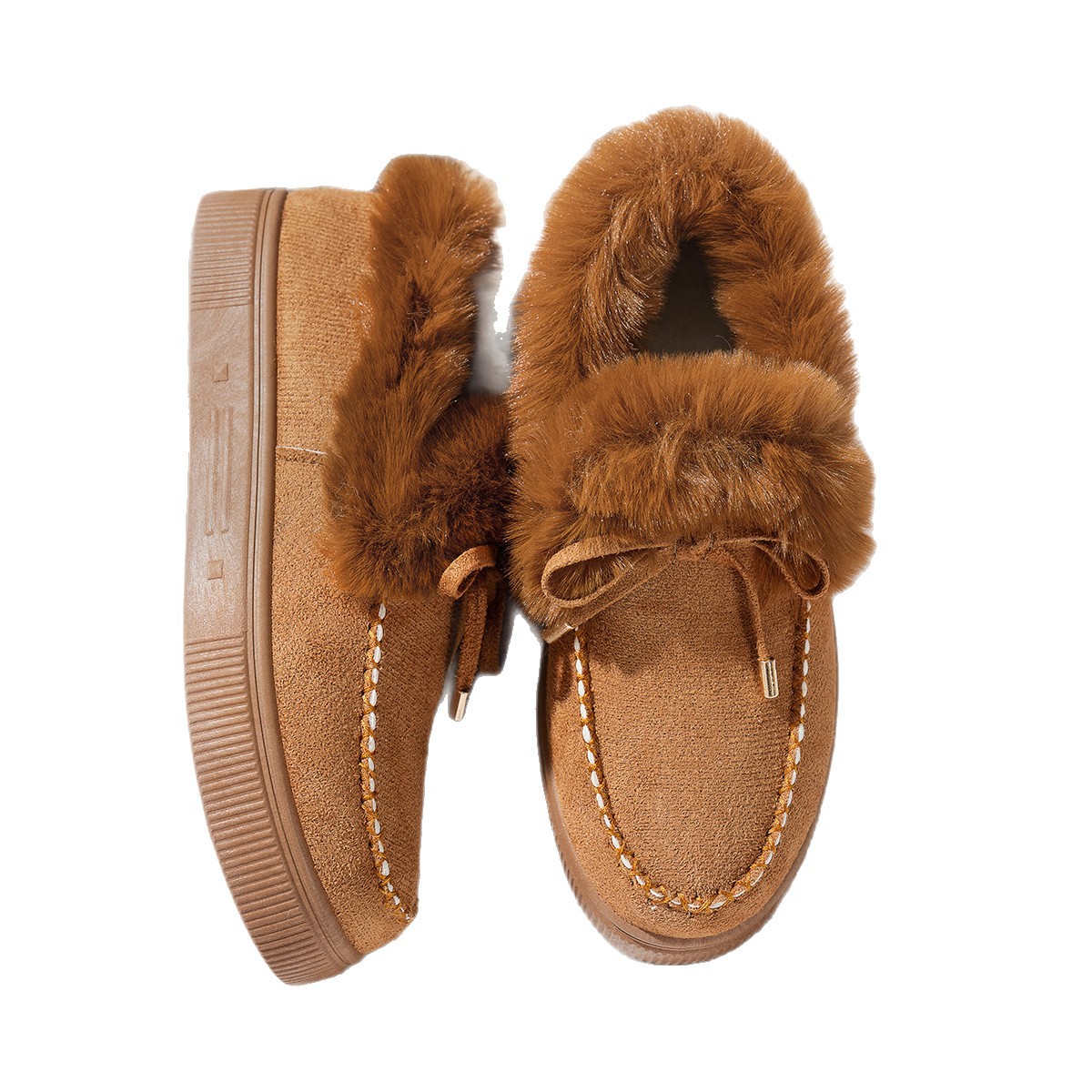 Round Head Thick Bottom Velvet Padded Plus Size Women's Snow Boots foto 5