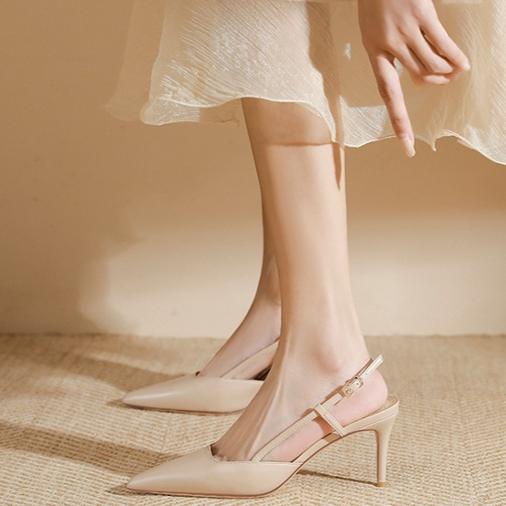 One Line Buckle Toe High-heeled Sandals For Women foto 2