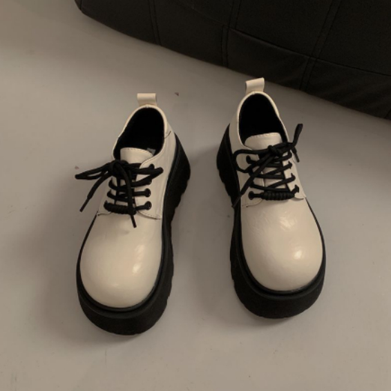 Women's Thick-Soled Retro British-Style Lace-Up Casual Shoes foto 2
