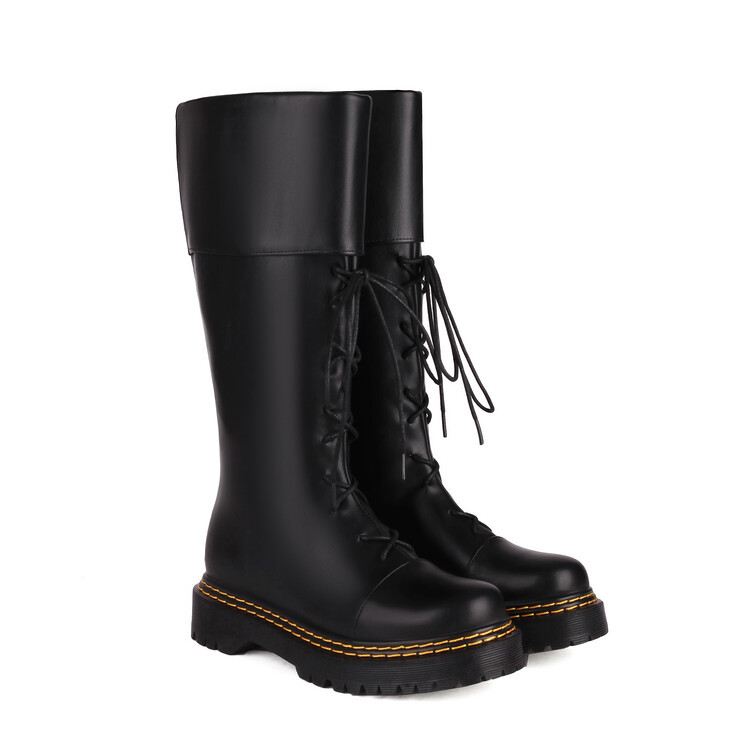 Womens High-heeled Lace-up Thigh-high Boots foto 5