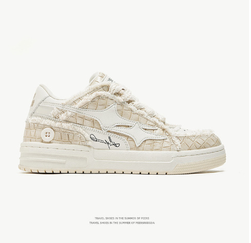Korean Style Casual Breathable White Shoes foto 2
