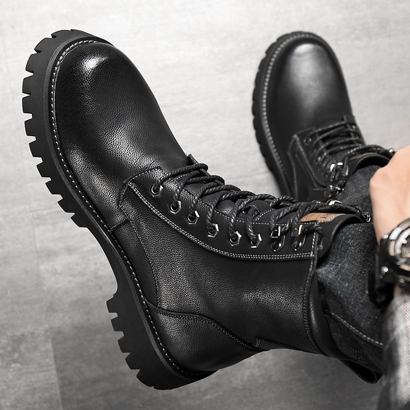 Worker Boot High Top British Style Thick Bottom Fleece-lined foto 3