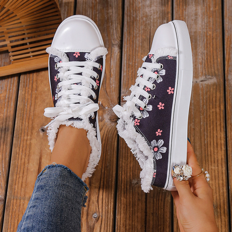 Spring And Autumn New Casual All-match Flat Lace-up Plus Size Low-top Canvas Shoes For Women foto 4