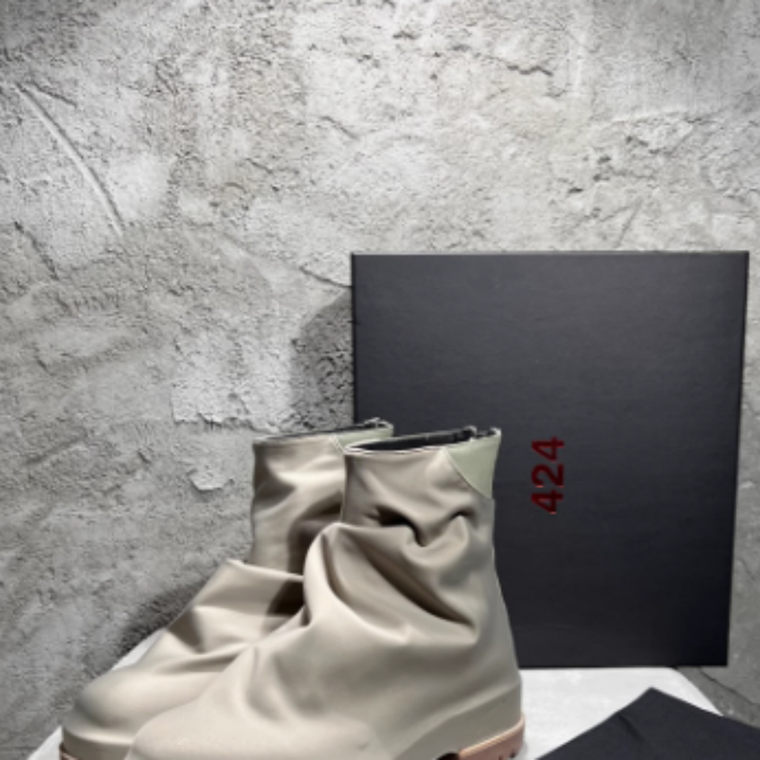 Zip Platform Men's High-top Pleated Leather Knight Boots foto 3