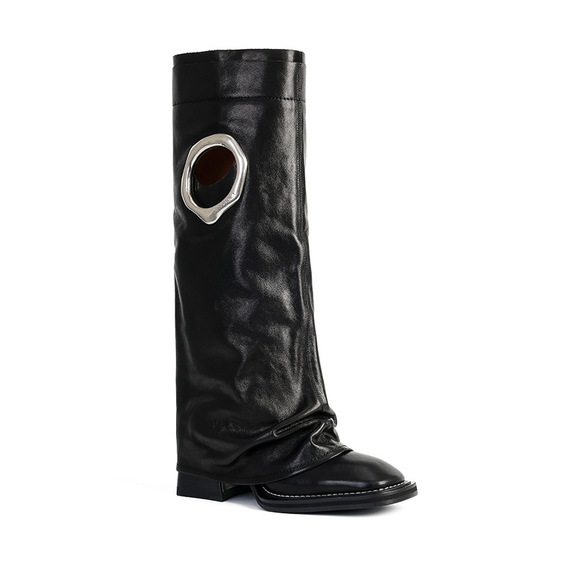 Women's All-matching Mid Heel Knee-high Boots foto 4