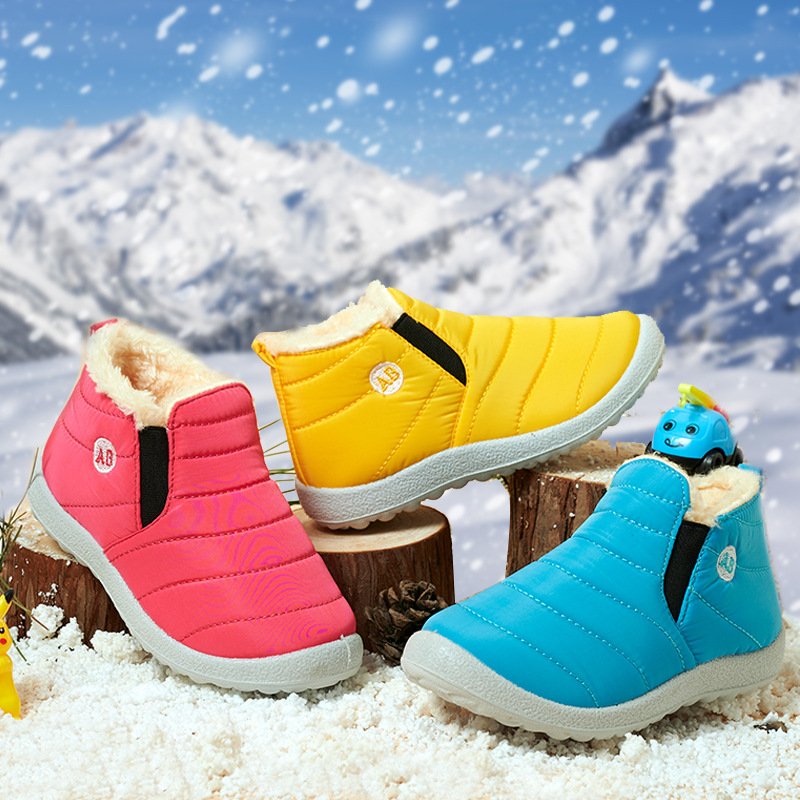Fleece Lined Padded Warm Keeping Children's Cotton Shoes foto 2