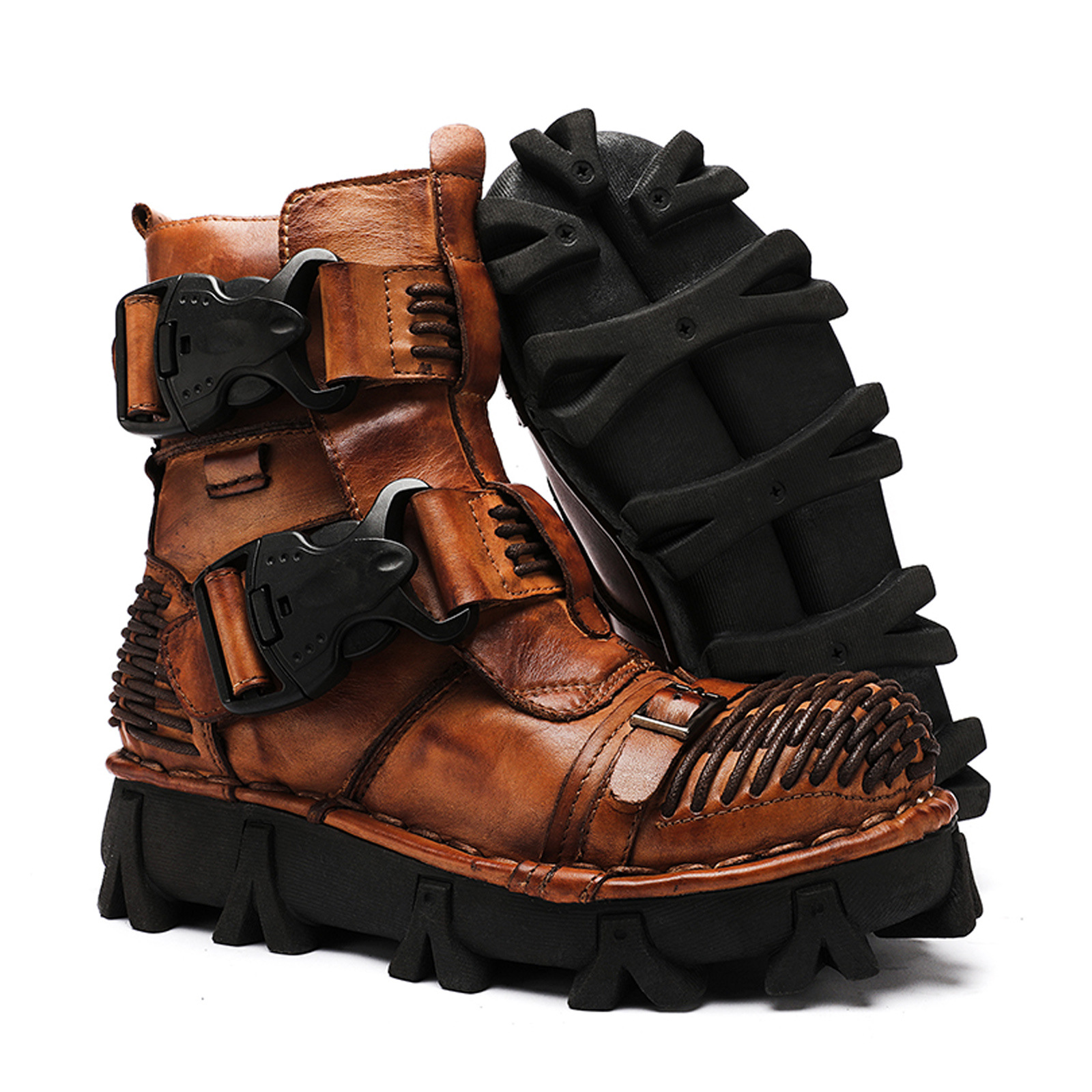 Cowhide Motorcycle Shoes Workwear Men's Boots foto 3